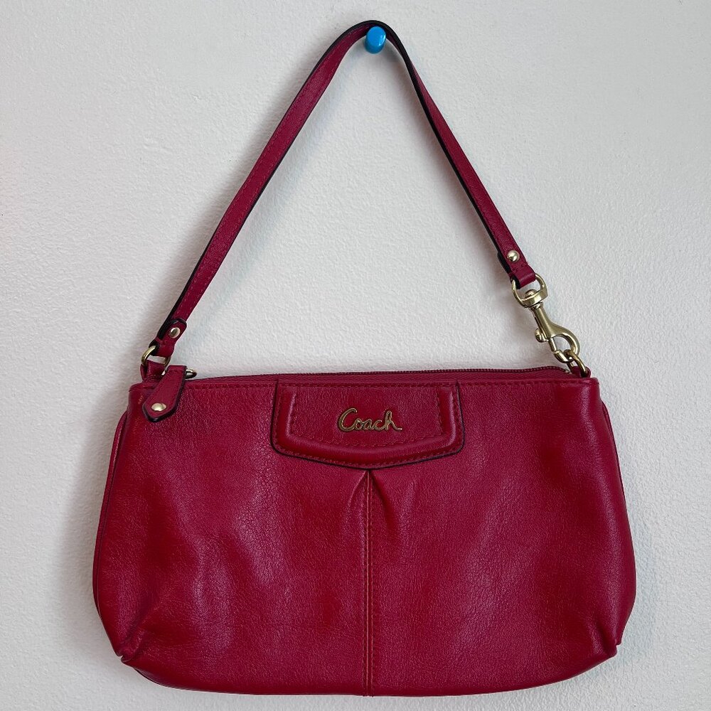 Coach Ashley Red Leather Wristlet Mini Bag